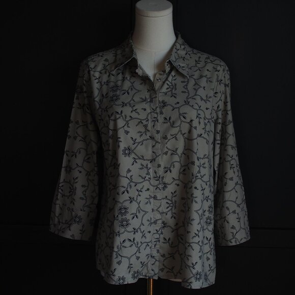 Cotton Ginny | Vintage 3/4 Sleeve Floral Shirt - Picture 1 of 8